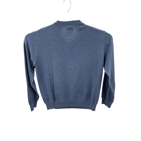 UNTUCKit V Neck Sweater Blue Size Large Long Sleeve Cotton - Picture 3 of 4